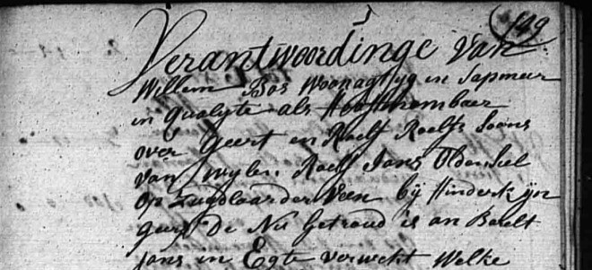 Afbeelding akte Roelof jans