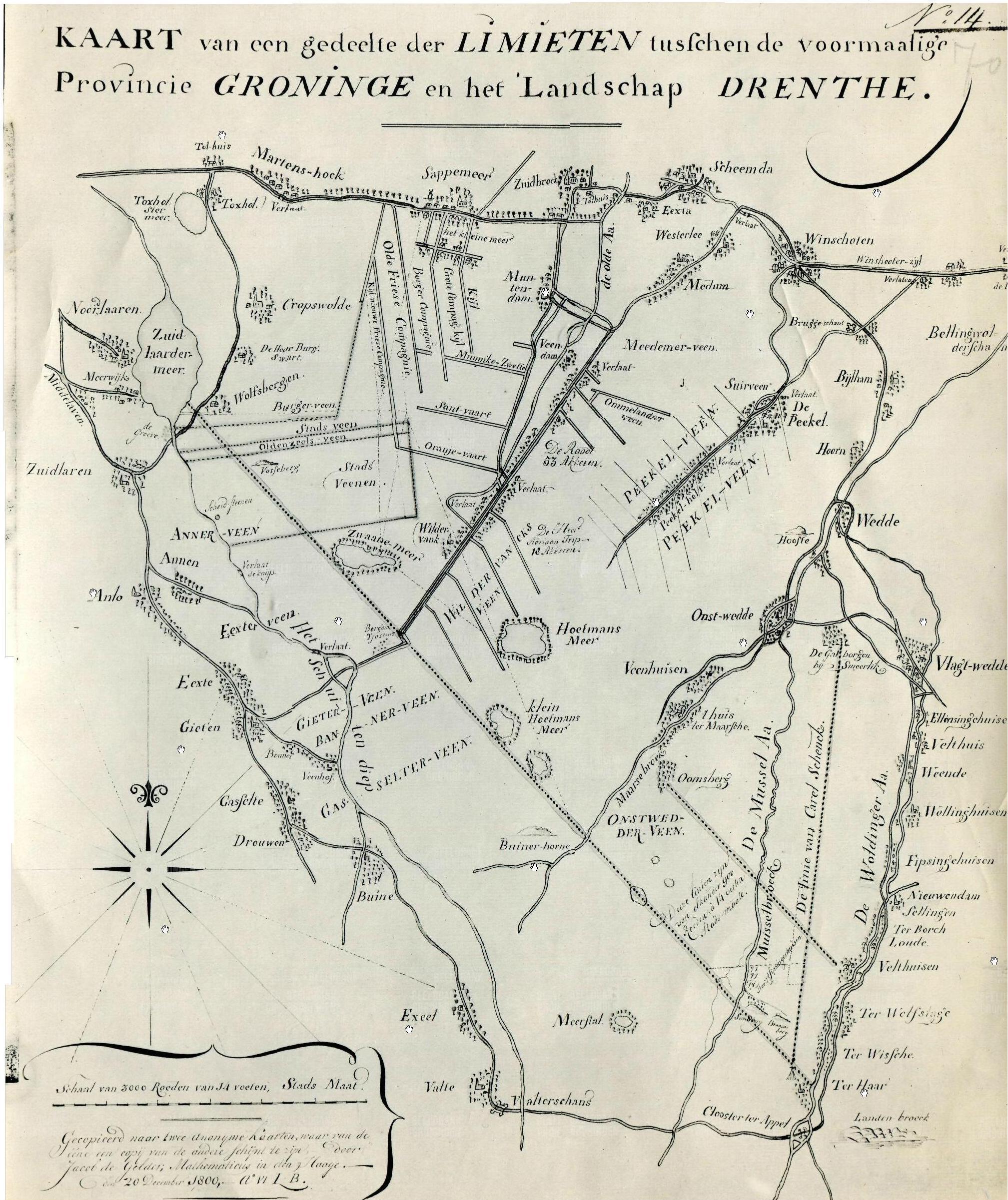 Kaart Groningen en Drenthe